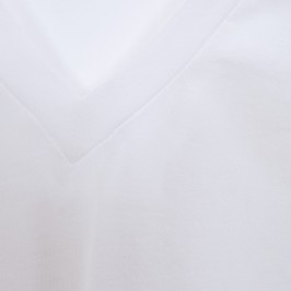  T-shirt col V Supreme Cotton - blanc - HOM 401331-0003 