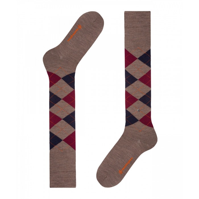  Chaussettes Mi-Bas Edinburgh - marron/marine/violet - BURLINGTON 27082-5817 