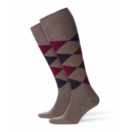  Chaussettes Mi-Bas Edinburgh - marron/marine/violet - BURLINGTON 27082-5817 