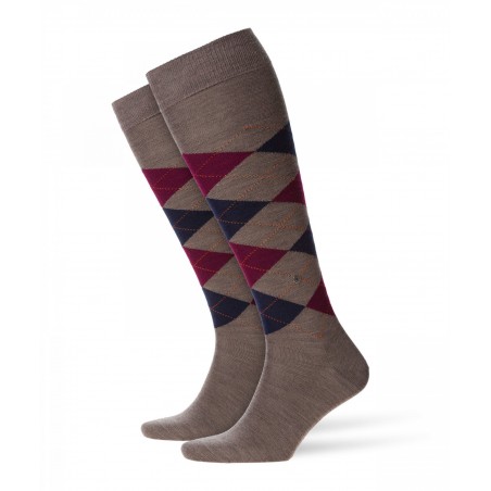 Socken Mid-Bas Edinburgh - bordeaux / navy / taupe