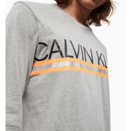  T-shirt  Calvin Klein à manche longue avec logo - gris - CALVIN KLEIN NM1772E-080 