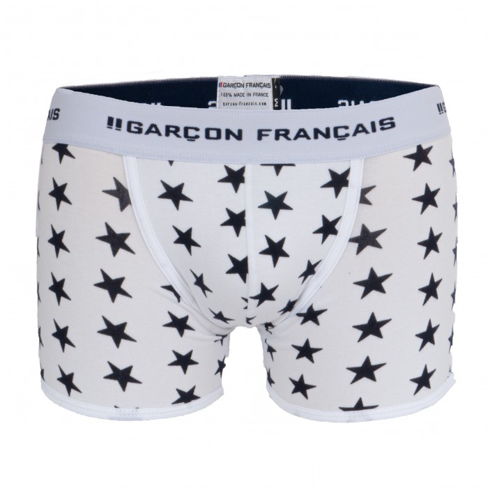 Boxer long étoiles - blanc - GARÇON FRANÇAIS BOXER18-BLANC ETOILES