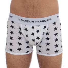  Boxer long étoiles - blanc - GARÇON FRANÇAIS BOXER18-BLANC ETOILES 