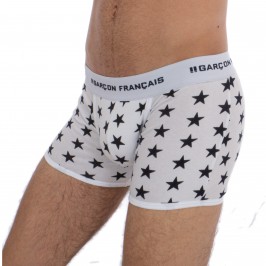  Boxer long étoiles - blanc - GARÇON FRANÇAIS BOXER18-BLANC ETOILES 