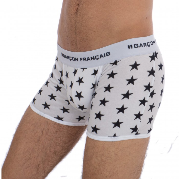  Boxer long blanc étoiles - blanc - GARÇON FRANÇAIS BOXER18-BLANC ETOILES 