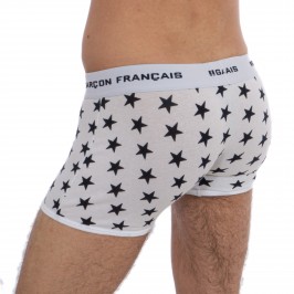  Boxer long blanc étoiles - blanc - GARÇON FRANÇAIS BOXER18-BLANC ETOILES 