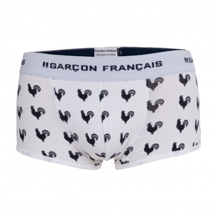 Boxer blanc étoiles - blanc - GARÇON FRANÇAIS SHORTY18-BLANC COQS