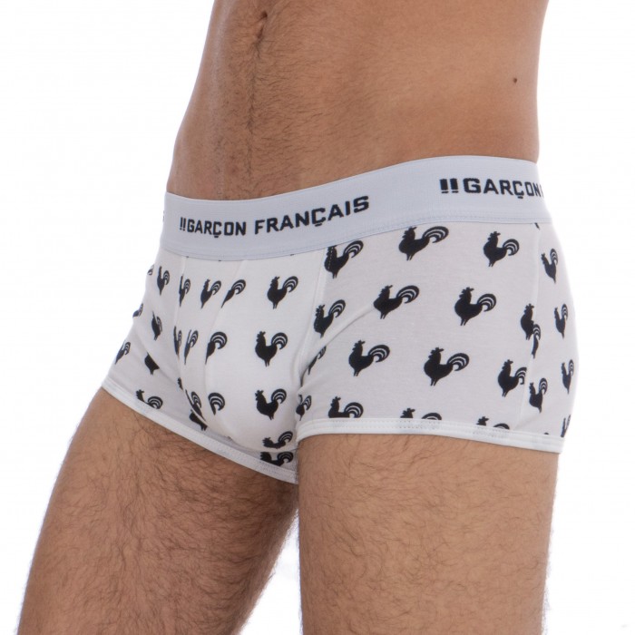  Boxer coqs - blanc - GARÇON FRANÇAIS SHORTY18-BLANC COQS 