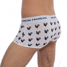  Boxer coqs - blanc - GARÇON FRANÇAIS SHORTY18-BLANC COQS 