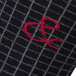  Mi-chaussettes Quadrillage & Coton Noir - LABONAL 34856-8000 
