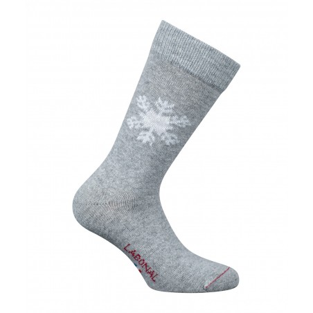 MI-CHAUSSETTES Kashmir and Grey Wool Flocon
