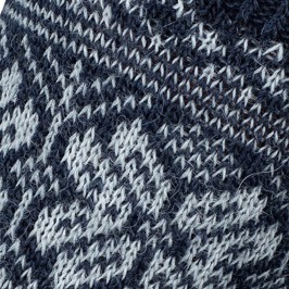  MI-CHAUSSETTES Big mesh Norwegian two-coloured Alpaga and Acrylic Blue - LABONAL 35256-1000 