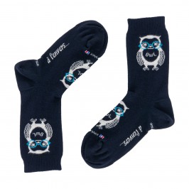  Chaussettes Hibou Marine - DAGOBERT À L’ENVERS DAGO41-MARINE 