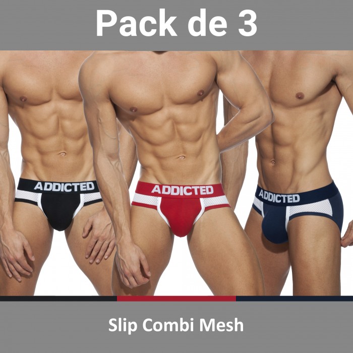  Slip Combi Mesh (Lot de 3) - ADDICTED AD845 3COL 