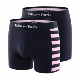  Lot de 2 boxers rayé rose et uni - EDEN PARK E658G19-E83 