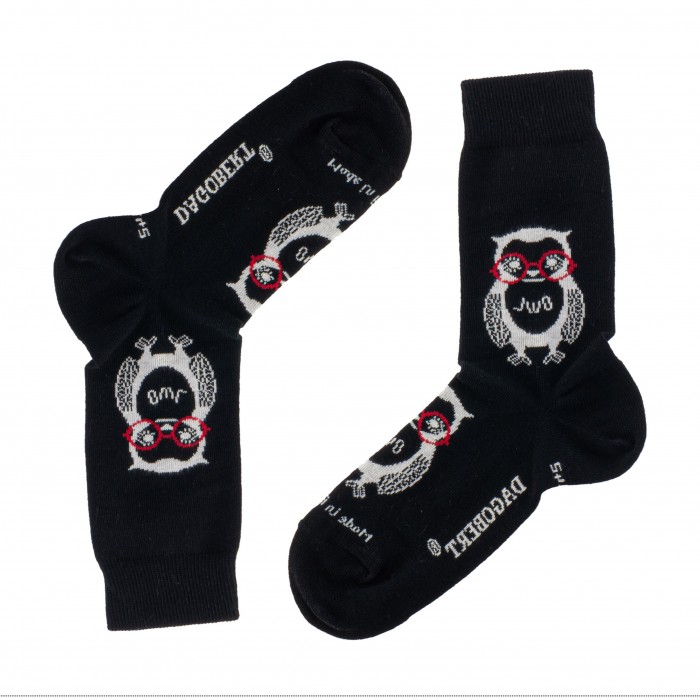  Chaussettes Hibou Anthracite chiné - DAGOBERT À L’ENVERS DAGO41-NOIR 