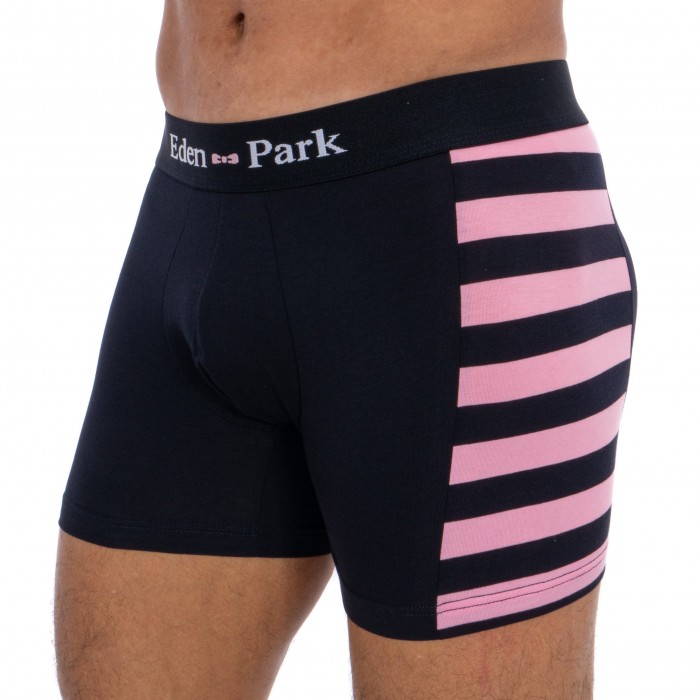  Lot de 2 boxers rayé rose et uni - EDEN PARK E658G19-E83 