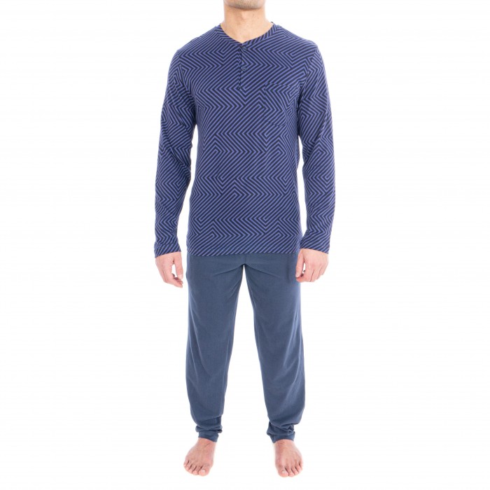  Pyjama long homme col T Tailoring Eminence - EMINENCE 7M27 4761 