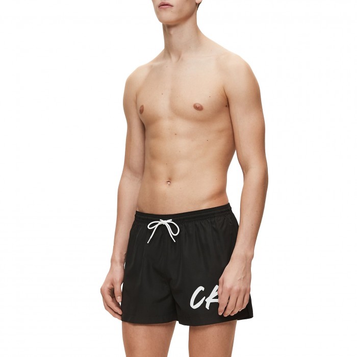  Drawstring - Black Swim Shorts - CALVIN KLEIN KM0KM00442-BEH 