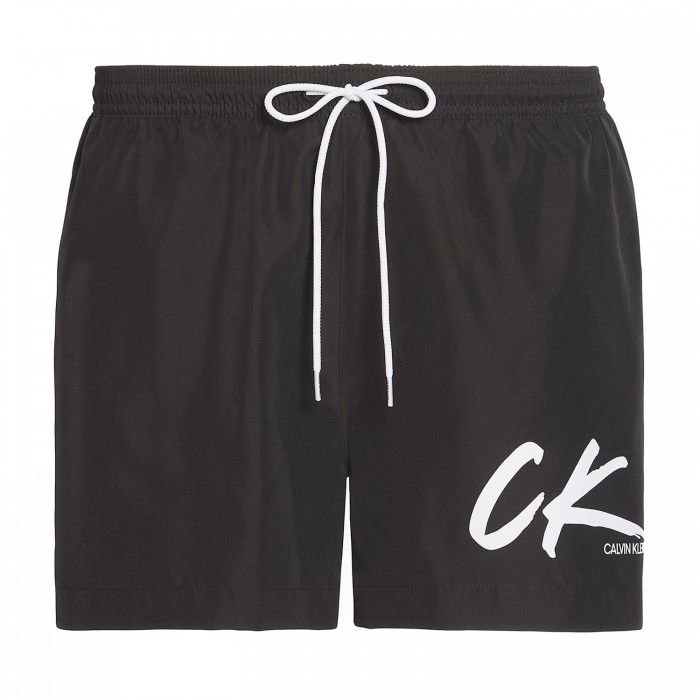  Drawstring - Black Swim Shorts - CALVIN KLEIN KM0KM00442-BEH 