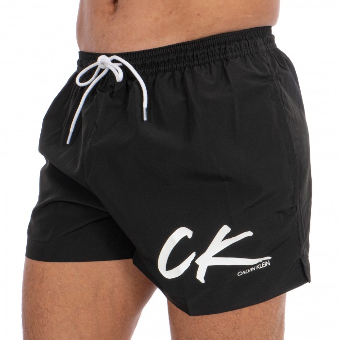  Drawstring - Black Swim Shorts - CALVIN KLEIN KM0KM00442-BEH 