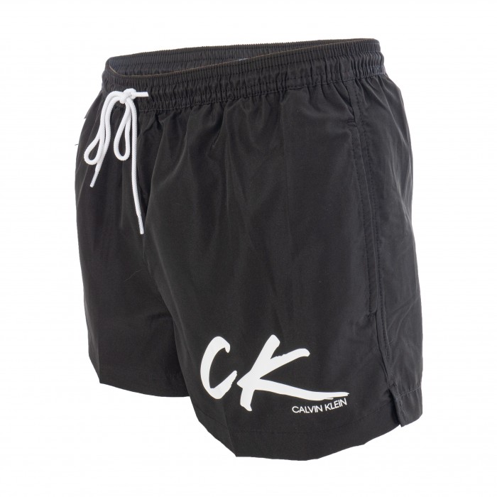 Drawstring - Black Swim Shorts - CALVIN KLEIN KM0KM00442-BEH