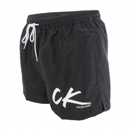 Drawstring - Black Swim Shorts