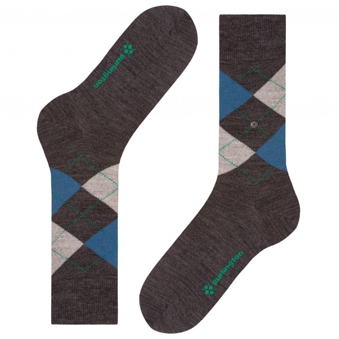  EDINBURGH socks - grey/blue - BURLINGTON 21182-3090 