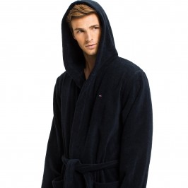  Pure Cotton Hooded Bathrobe - navy - TOMMY HILFIGER 2S87905573-416 