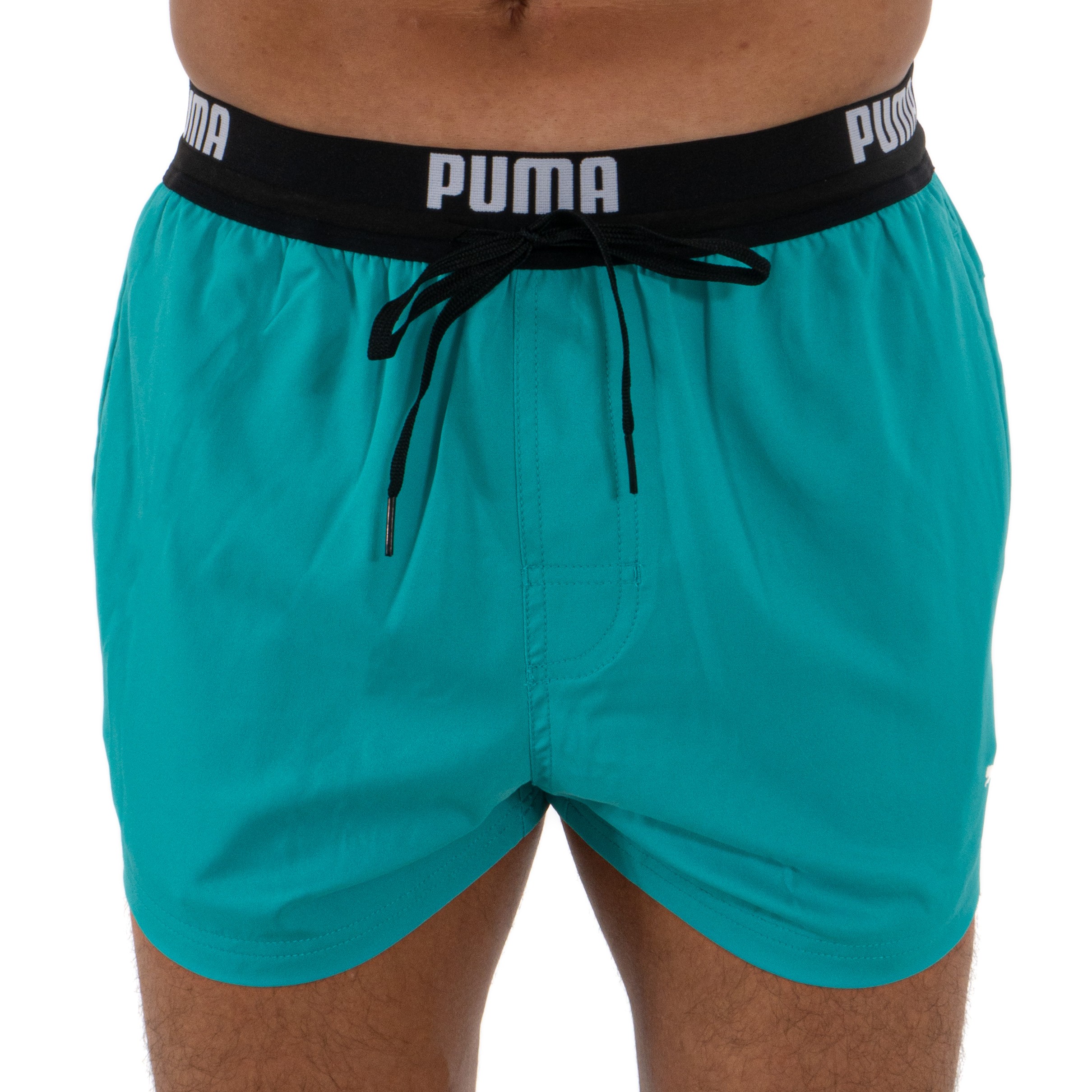 PUMA Logo Short Length Swimming Shorts - aqua: Swim shorts for man ...