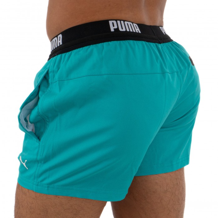  PUMA Logo Short Length Swimming Shorts - aqua -  100000030-003 