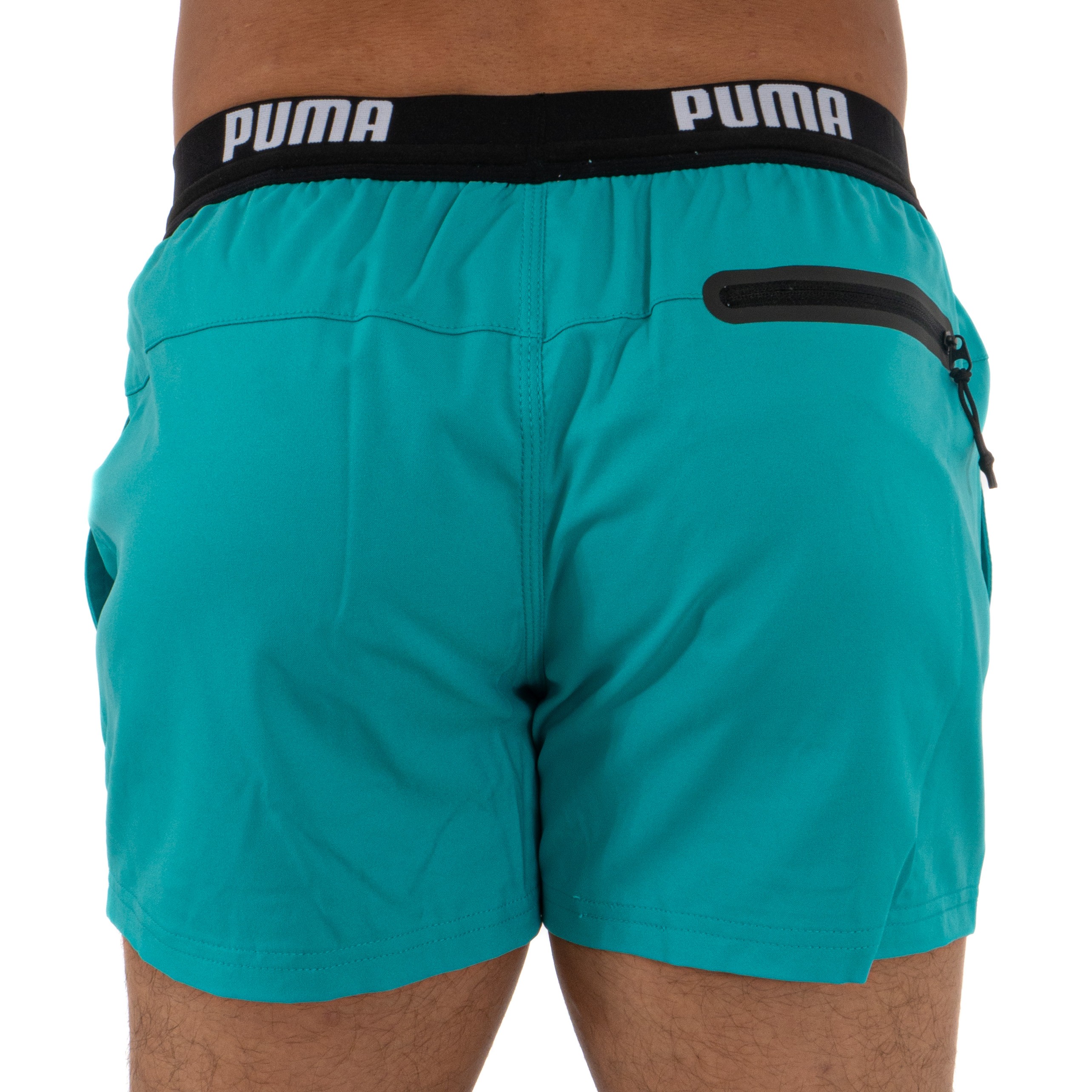PUMA Logo Short Length Swimming Shorts - aqua: Swim shorts for man ...