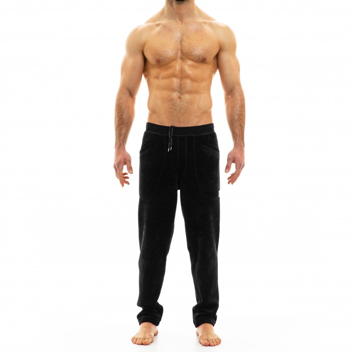  Smooth Knit - Pantalon velours noir - MODUS VIVENDI 09062 BLACK 