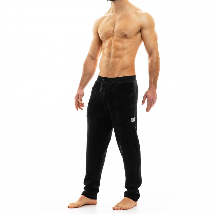  Smooth Knit - Pantalon velours noir - MODUS VIVENDI 09062 BLACK 