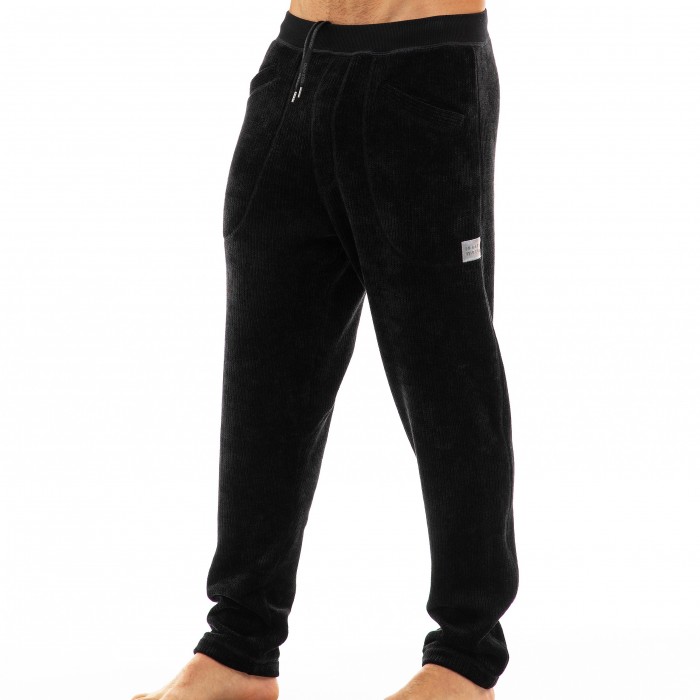  Smooth Knit - Pantalon velours gris - MODUS VIVENDI 09062 BLACK 