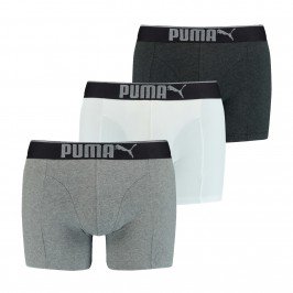  Lifestyle Sueded Cotton Boxershorts 3er Pack - weiß grau und schwarz - PUMA 681030001-325 