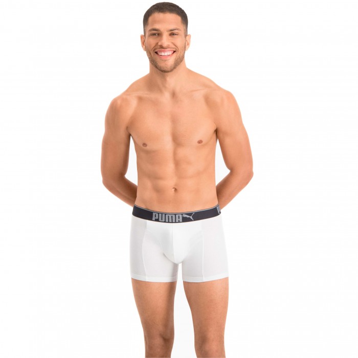  Lifestyle Sueded Cotton Boxer Shorts 3 Pack - white grey and black - PUMA 681030001-325 