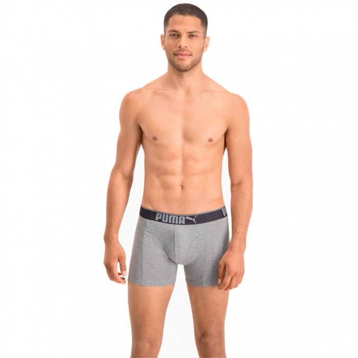  Lifestyle Sueded Cotton Boxer Shorts 3 Pack - white grey and black - PUMA 681030001-325 