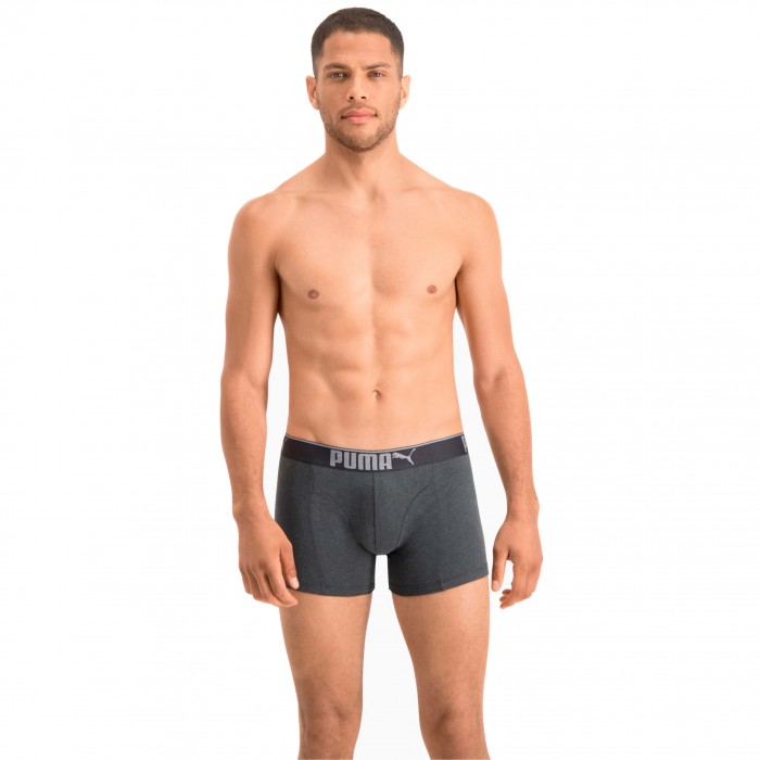  Lifestyle Sueded Cotton Boxer Shorts 3 Pack - white grey and black - PUMA 681030001-325 