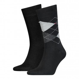  Pack de 2 pares de calcetines con diseño liso y de cuadros - TOMMY HILFIGER 100001495-200 