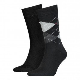  Lot de 2 paires de chaussettes écossais - noir - TOMMY HILFIGER 100001495-200 