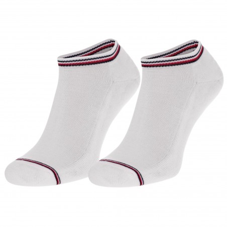 Pack of 2 pairs of socks - white with tricolor stripe print