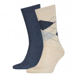  Pack de 2 pares de calcetines con diseño liso y de cuadros - TOMMY HILFIGER 100001495-050 