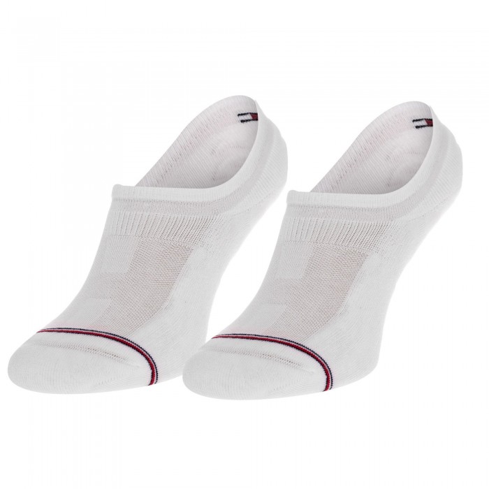  Lot de 2 paires de footlet - blanc imprimé rayé tricolore - TOMMY HILFIGER 100001095-300 