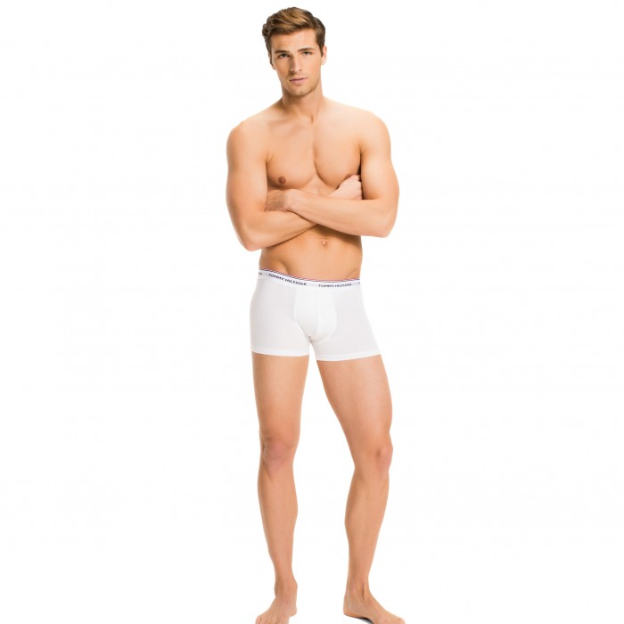  Lot of 3 cotton Stretch boxers Tommy Hilfiger - white - TOMMY HILFIGER 1U87903842-100 