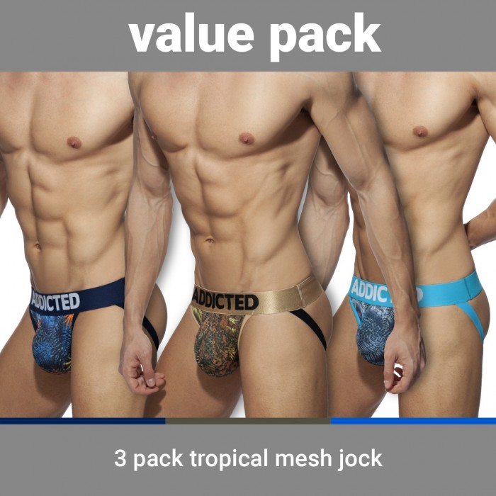  Jock Tropical mesh Push-up (Lot de 3) - ADDICTED AD911P 3COL 