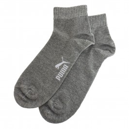  Lot de 3  paires de chaussettes PUMA Graphic Quarter - blanc gris et noir - PUMA 261091001-325 