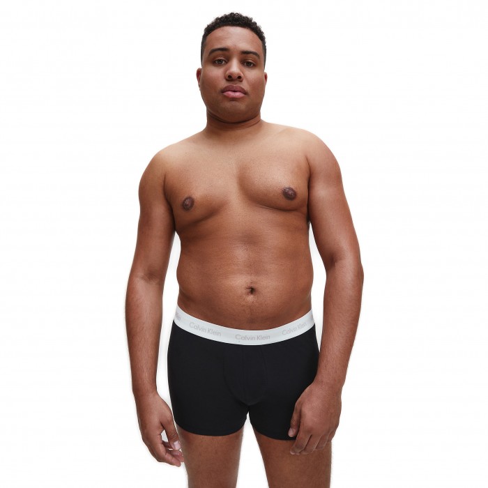  Plus Size 3 Pack Low Rise Trunks - Cotton Stretch - CALVIN KLEIN NB2666A-AOR 