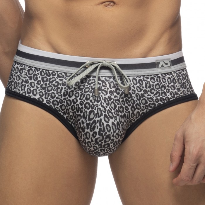  Slip de bain Léopard Stripe - gris - ADDICTED ADS267-C15 