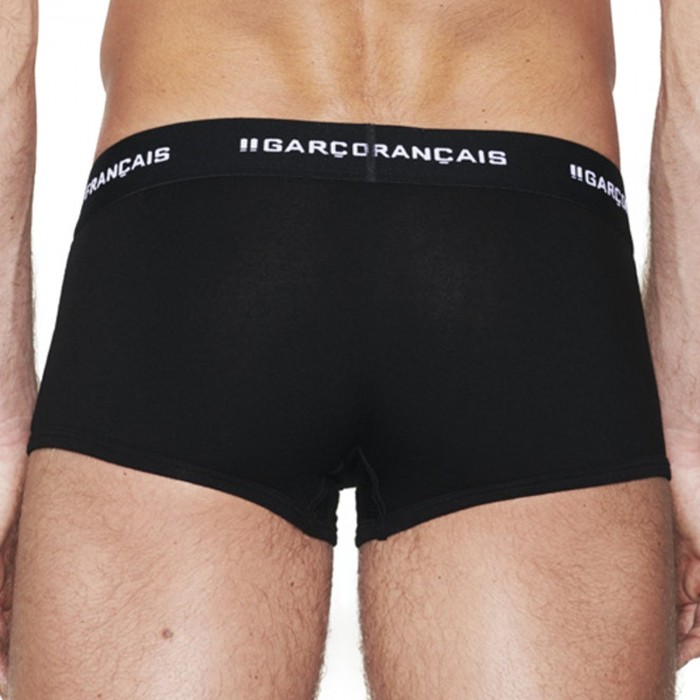  Boxer nero indispensabile - GARÇON FRANÇAIS SHORTY12 NOIR PACK 